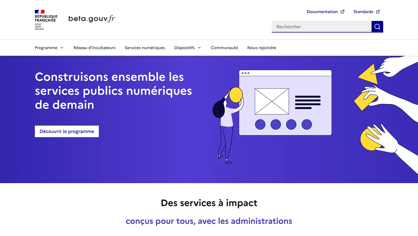 Beta Gouv (DSFR) design reference preview
